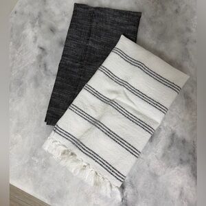 Striped Black and White Dish Towel Set